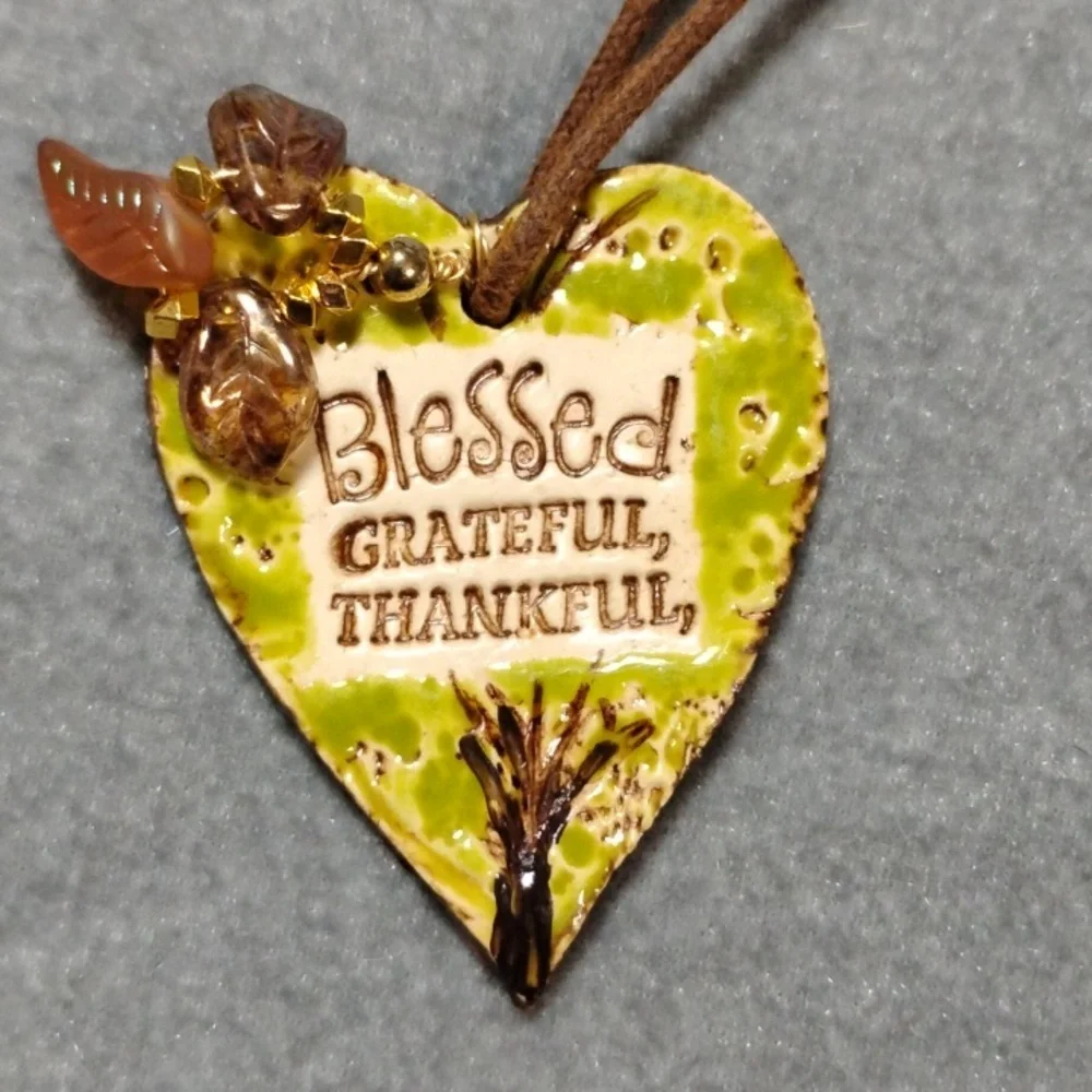 Hand Crafted Heart Ornament with Inspirational Words - Picture 4 of 4